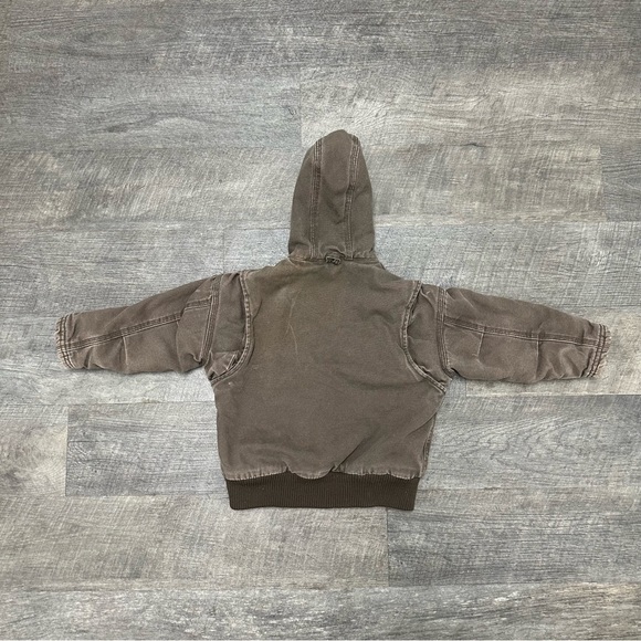 Polar King By Key Fleece Lined Canvas Hooded Full Zip Jacket Size 4T - Picture 7 of 13